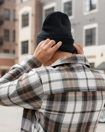 HAAKWEAR Knit Cuffed Classic Beanie / Hat - Charcoal Black, Made in USA