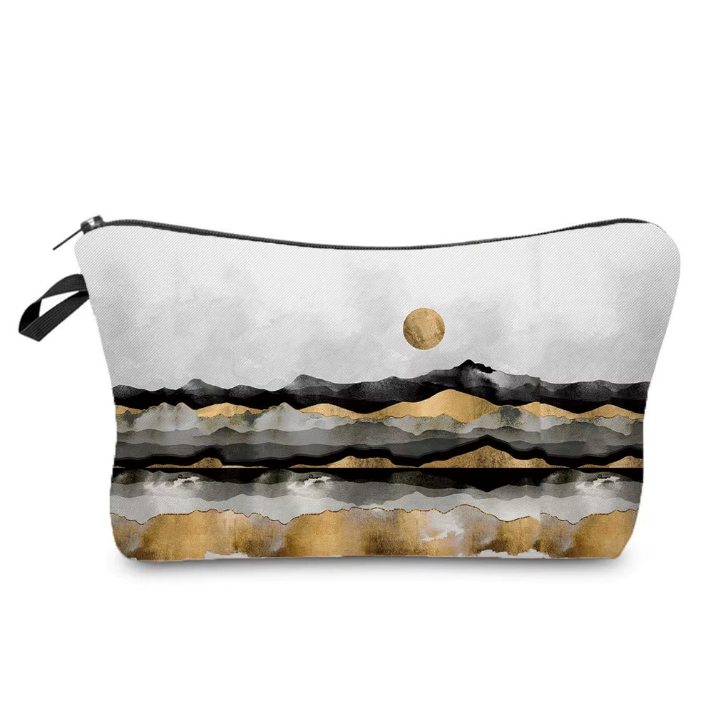 Landscape Painting Makeup Bag Polyester Cosmetic Bag Women'S Necessaire Pouch with Zipper Shaver Kit Bags Luxury Man Travel Bag