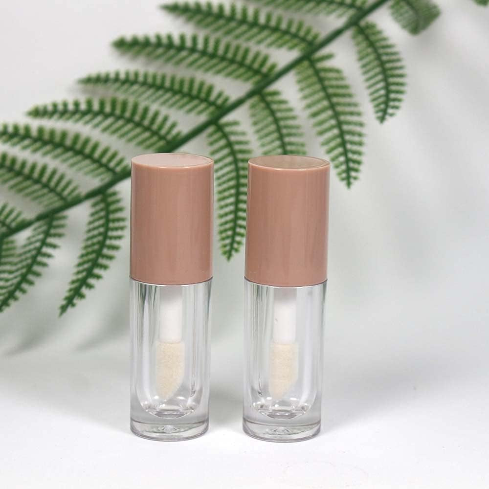 30Pcs Nude Empty 6Ml 0.2Oz Lip Gloss Tubes with Big Doe Foot Wand，Round Lipgloss Containers，Concealer Tube Cosmetic Packing Container Bulk Wholesale