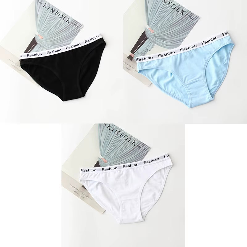 3Pcs Cotton Panties Female Underpants Fashion Women Briefs Underwear Sports plus Size Lingerie Women'S Intimates