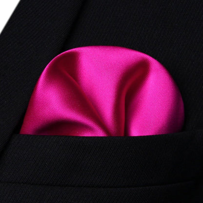 Mens Solid Color Ties Formal Satin Necktie and Pocket Square Set Classic Wedding Business Tie & Handkerchief