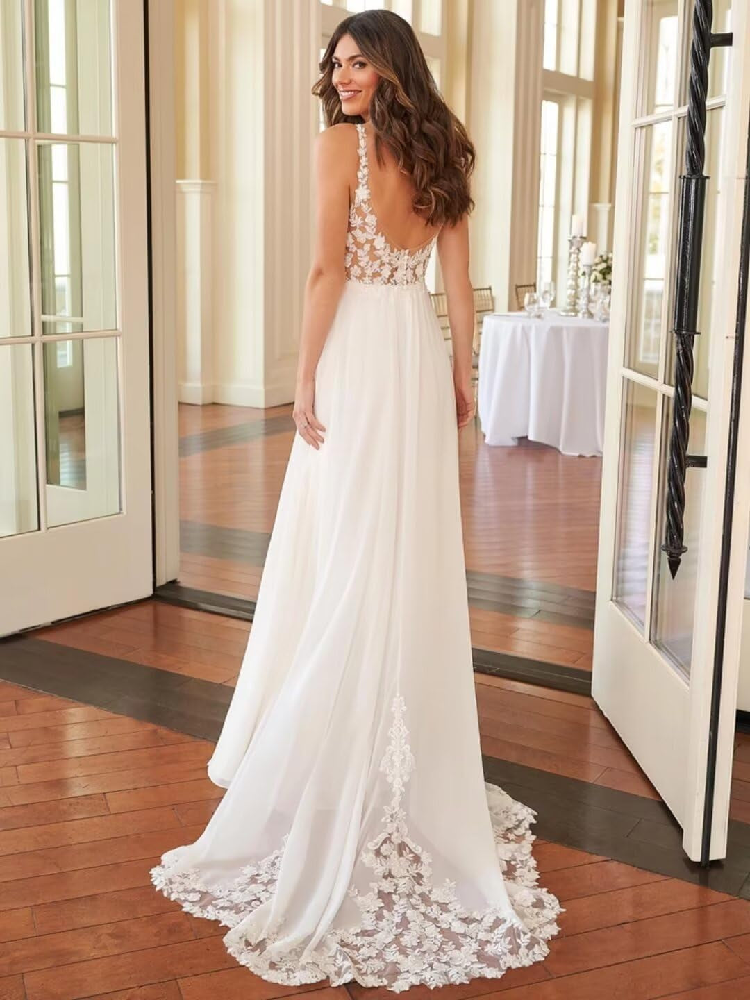 Lace Beach Wedding Dresses for Bride 2025 Mermaid Long Bridal Gowns Boho Wedding Gowns for Women