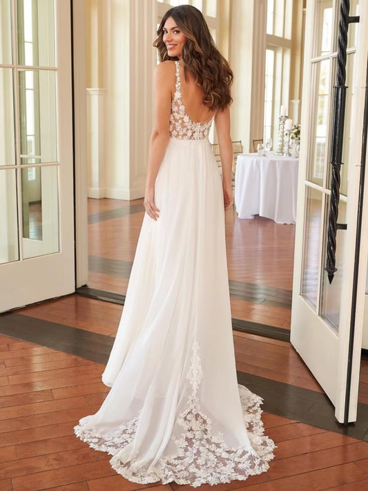 Lace Beach Wedding Dresses for Bride 2025 Mermaid Long Bridal Gowns Boho Wedding Gowns for Women