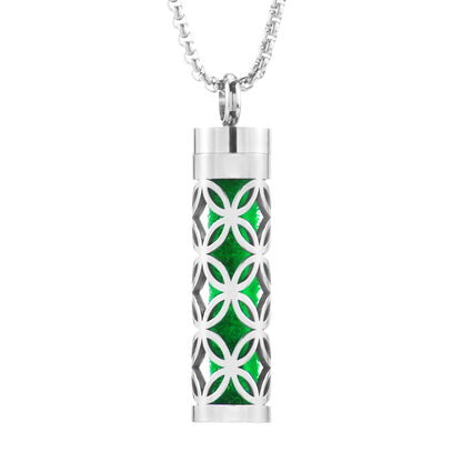 Geometric Style Aromatherapy Essential Oil Pendant Lockets Perfume Storage Diffuser Necklace 316L Stainless Steel Jewelry Gift