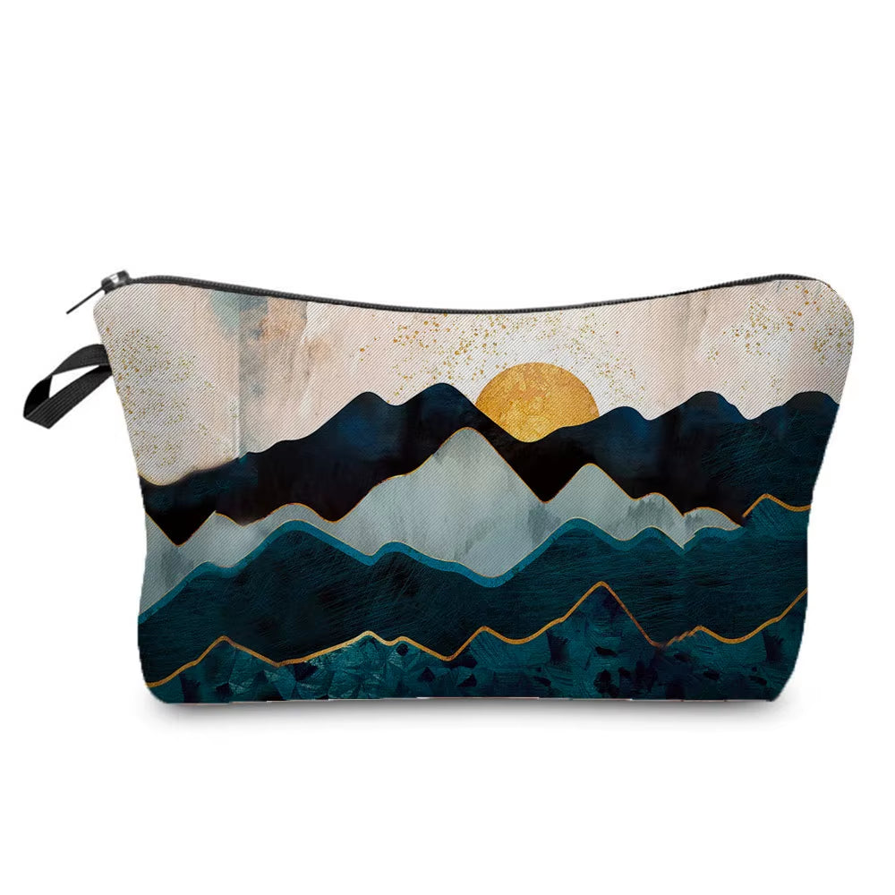Landscape Painting Makeup Bag Polyester Cosmetic Bag Women'S Necessaire Pouch with Zipper Shaver Kit Bags Luxury Man Travel Bag
