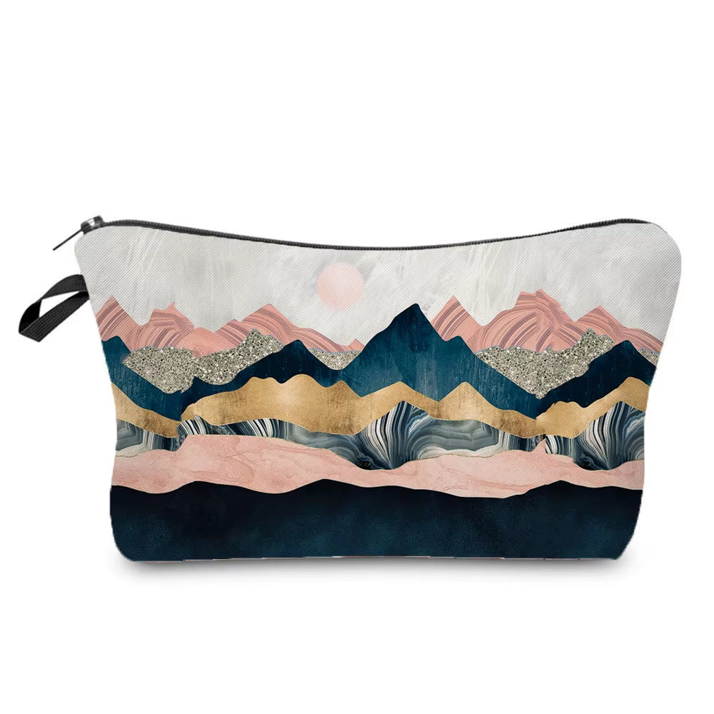 Landscape Painting Makeup Bag Polyester Cosmetic Bag Women'S Necessaire Pouch with Zipper Shaver Kit Bags Luxury Man Travel Bag