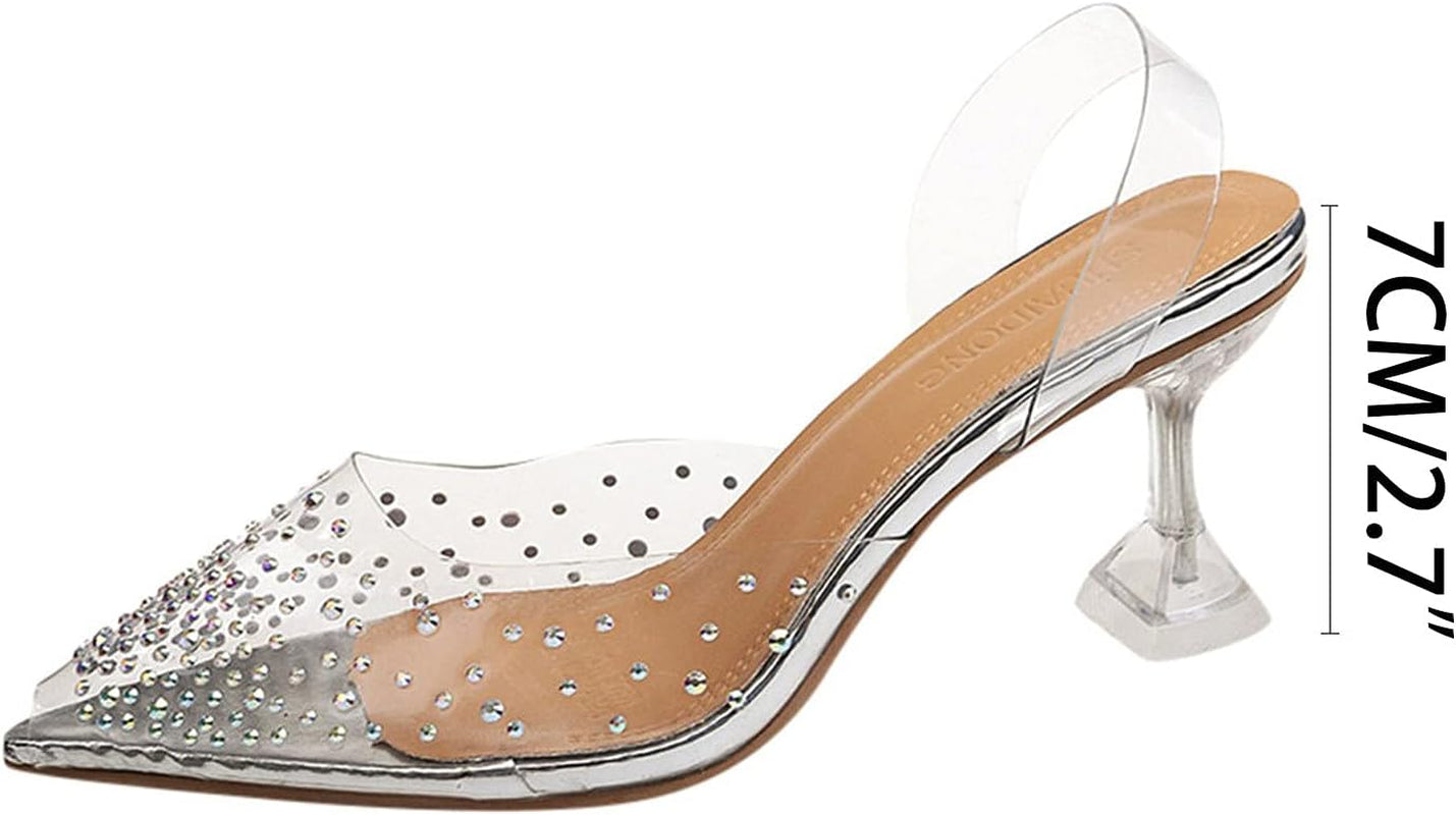 Summer Women Clear Heels Sandals Fashion Crystal Transparent Peep Toe Stiletto High Heels Shoes Ladies Casual Shoes