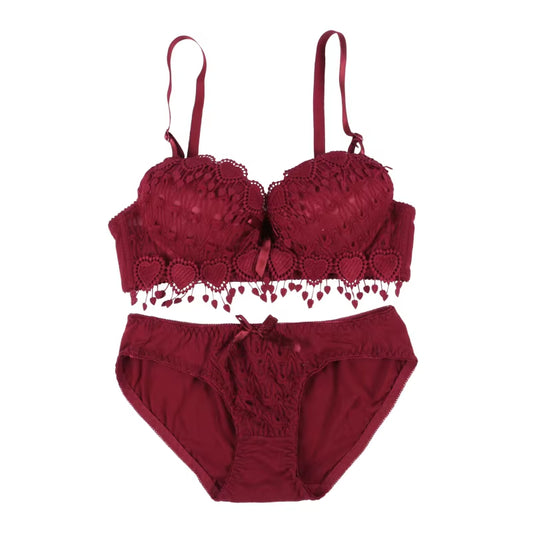 Push up Bra Set Women Underwear Solid Sexy Lingerie Girl Floral Lace Underwear Set Underwire Brassiere Outfit
