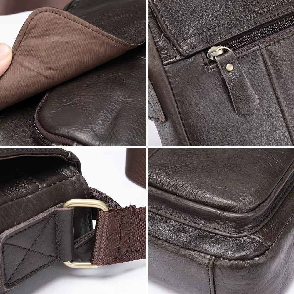 MVA Men'S Genuine Leather Bag Crossbody Bags for Men Messenger Bag Men Leather Men'S Shoulder Bags Male Man Handbags 819