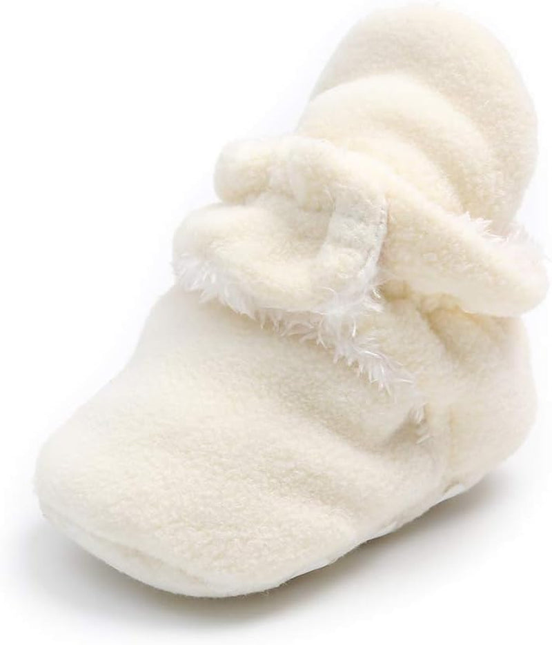 Baby Boy Girl Fleece Booties Newborn Cozy Winter Warm Socks Toddler Non-Slip Soft Sole Crib Shoes…