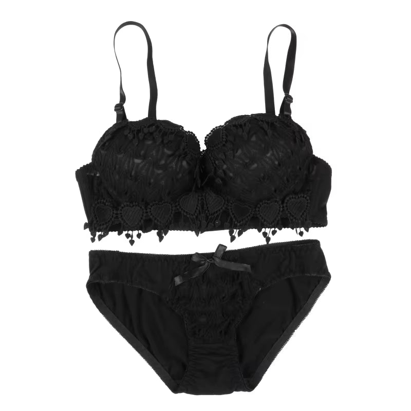 Push up Bra Set Women Underwear Solid Sexy Lingerie Girl Floral Lace Underwear Set Underwire Brassiere Outfit