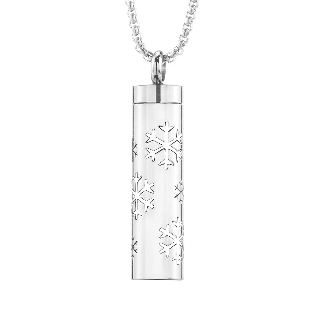 Geometric Style Aromatherapy Essential Oil Pendant Lockets Perfume Storage Diffuser Necklace 316L Stainless Steel Jewelry Gift