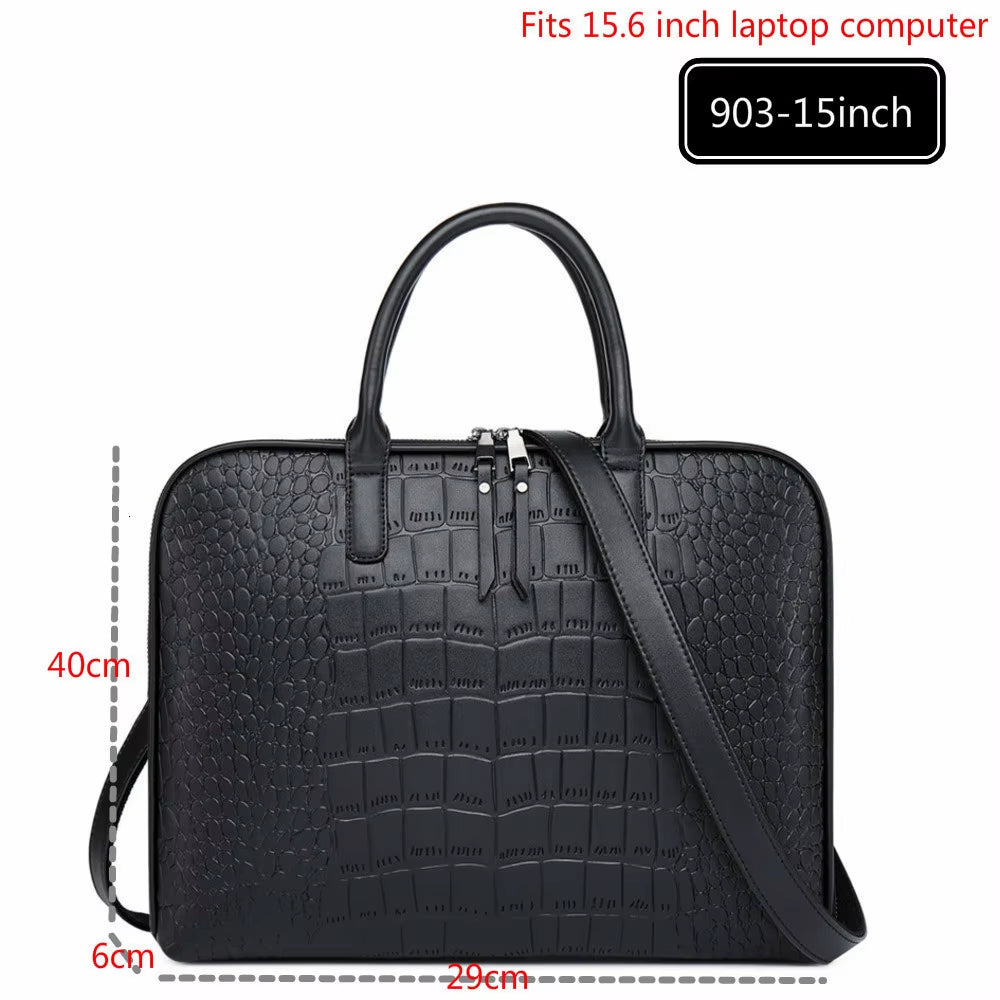 Fashion Women Leather Laptop Briefcases Office Lady Handbags for Woman Business Leather Handbag Notebook Computer Shoulder Bags