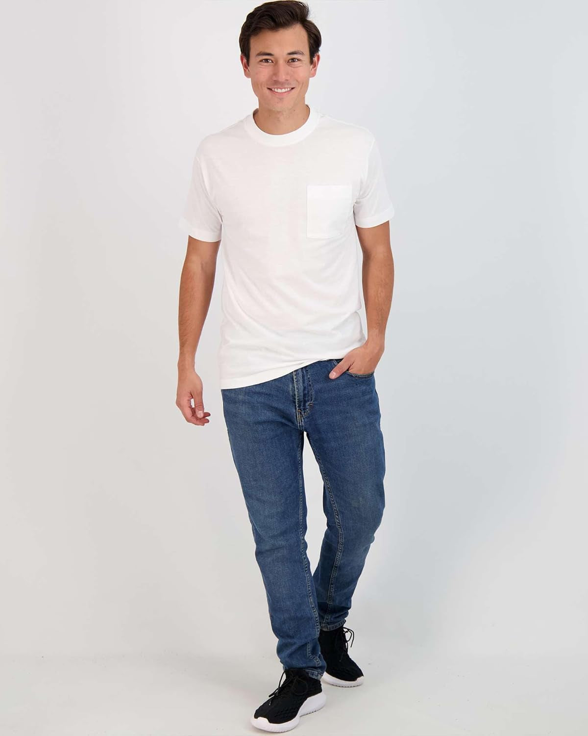 4 Pack: Men'S Cotton Performance Short Sleeve Crew Neck Pocket T-Shirt Athletic Top (Available in Big & Tall)