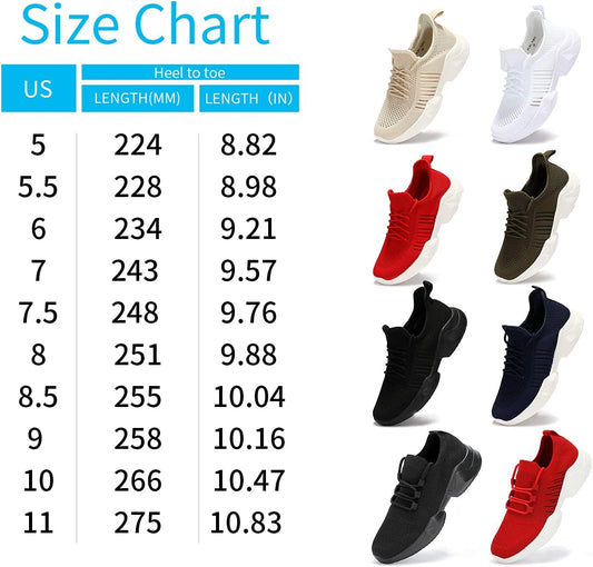 Womens Running Shoes Breathable Mesh Non Slip Fashion Sneakers Mesh Casual Athletic Lightweight Walking Shoe Black Size 8
