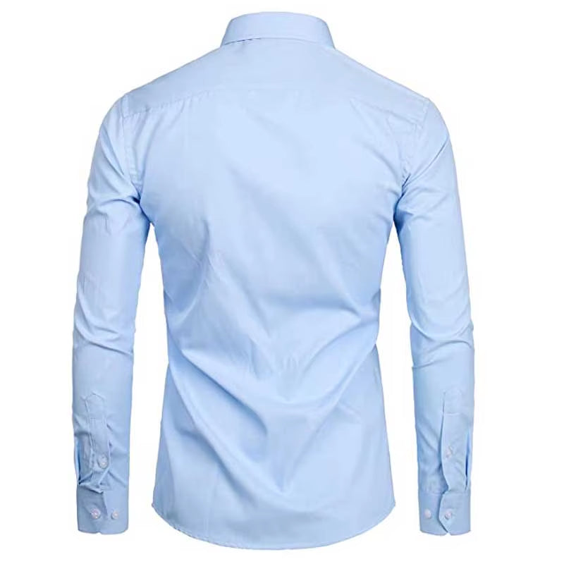 Men'S Top Quality Dress Shirts 2023 Fashion New Slim Fit Long Sleeve Shirt Men Black White Formal Button up Shirt Chemise Homme