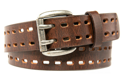 Men’S Top Grain Leather Belts for Men Genuine Solid Belt Workmen 1.5Inch Width