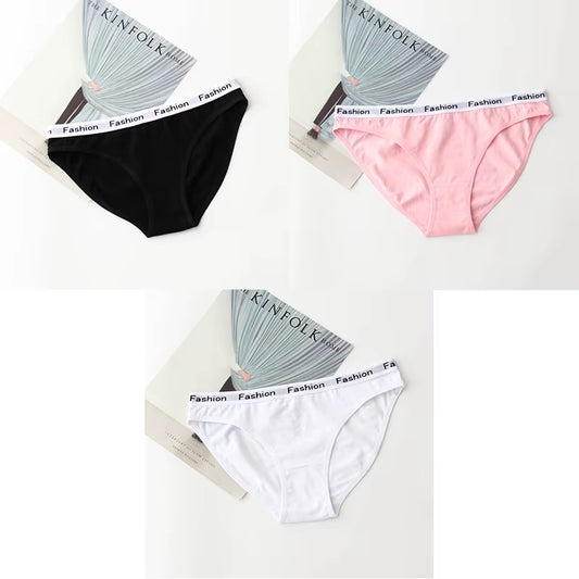 3Pcs Cotton Panties Female Underpants Fashion Women Briefs Underwear Sports plus Size Lingerie Women'S Intimates