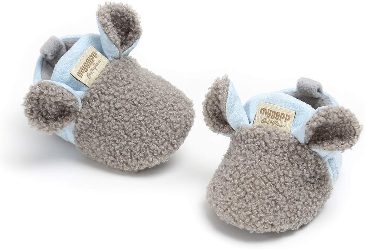 Baby Boy Girl Fleece Booties Newborn Cozy Winter Warm Socks Toddler Non-Slip Soft Sole Crib Shoes…