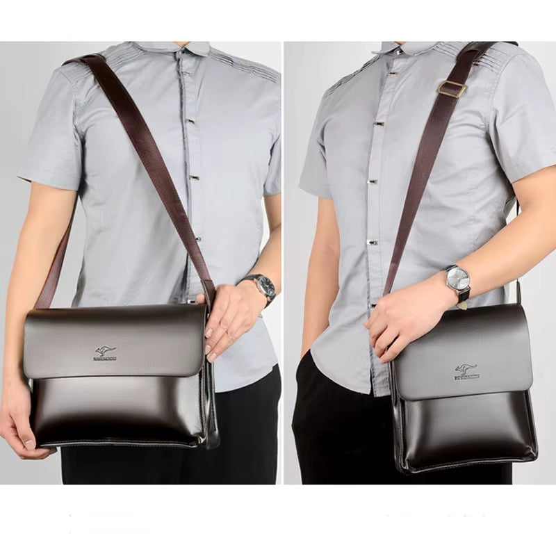 Kangaroo Men Bag Fashion Pu Leather Crossbody Bag Shoulder Men Messenger Bags Vintage Casual Designer Handbags Man Bags