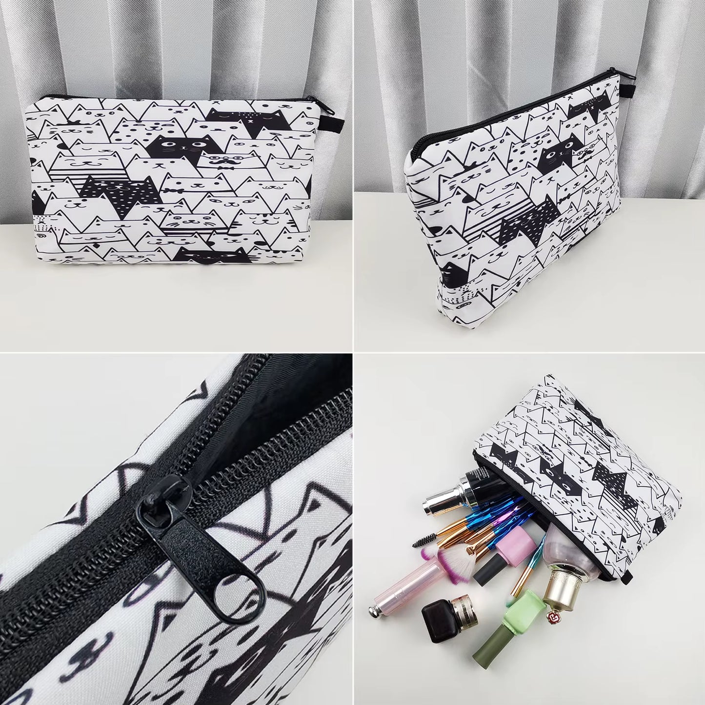 Landscape Painting Makeup Bag Polyester Cosmetic Bag Women'S Necessaire Pouch with Zipper Shaver Kit Bags Luxury Man Travel Bag