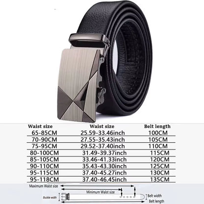 Men Belts Automatic Buckle Belt Genune Leather High Quality Black Male Belts for Men Leather Strap Casual Buises for Jeans