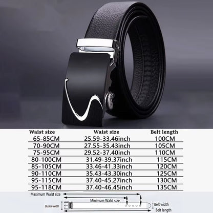Men Belts Automatic Buckle Belt Genune Leather High Quality Black Male Belts for Men Leather Strap Casual Buises for Jeans