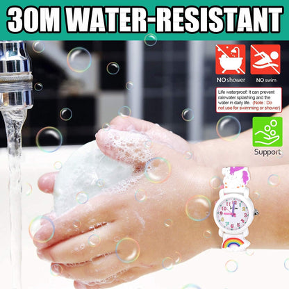 Girls Watch - 3D Cartoon Waterproof Toddler Watch, Gifts for Girls Age 2-8 Toys for 3 4 5 6 7 Year Old Girls - Kids Gifts