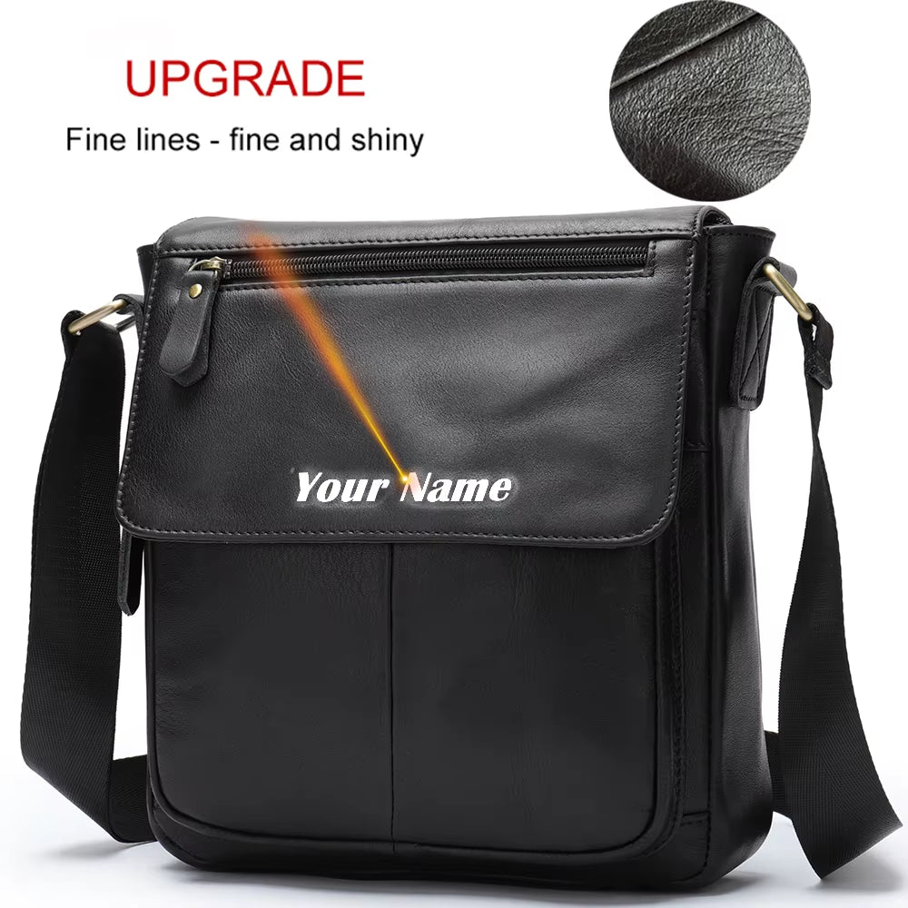 MVA Men'S Genuine Leather Bag Crossbody Bags for Men Messenger Bag Men Leather Men'S Shoulder Bags Male Man Handbags 819