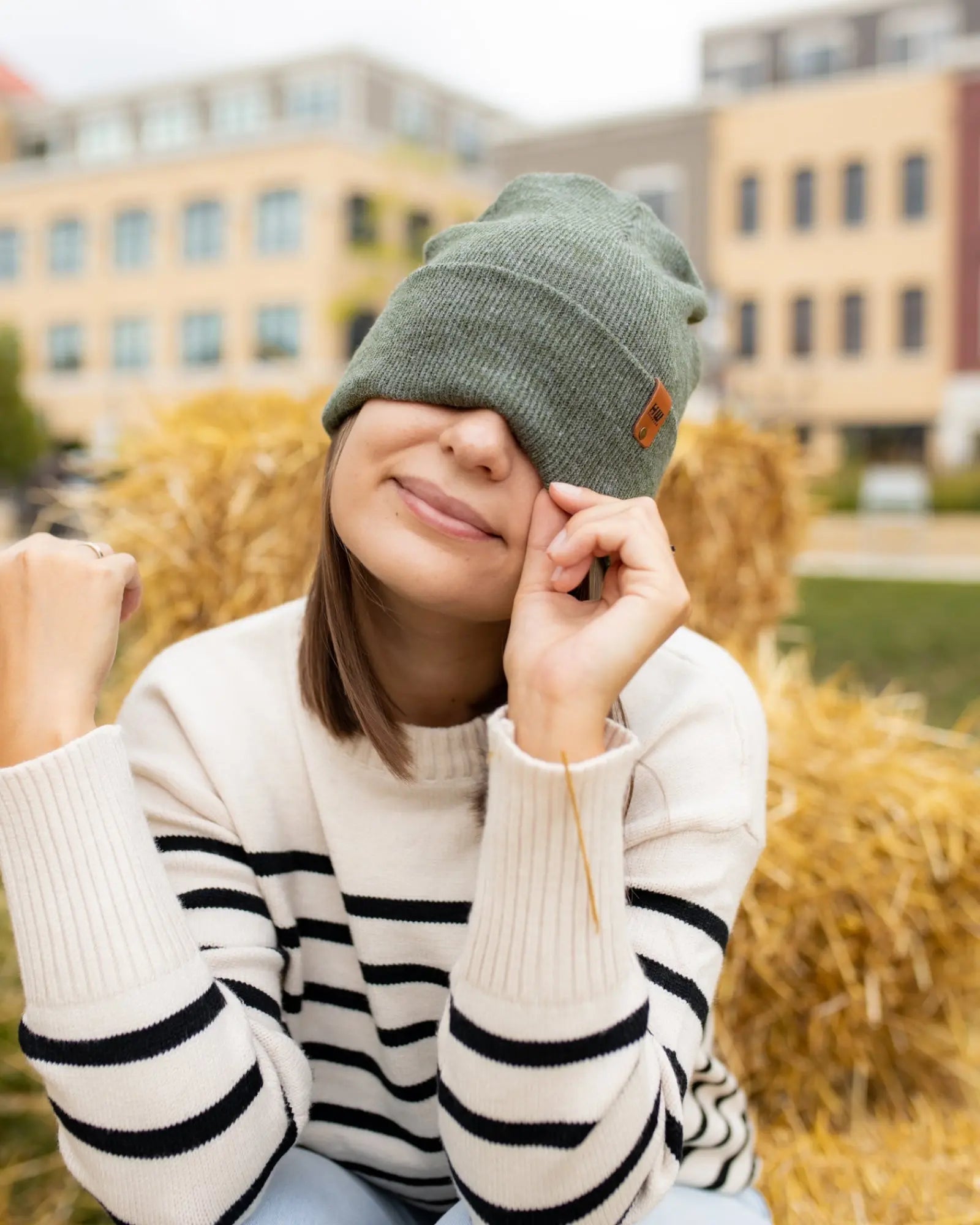 HAAKWEAR Knit Cuffed Classic Beanie / Hat - Forest Green, Made in USA