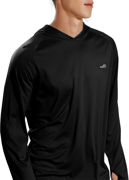 Men'S UPF 50+ Long Sleeve Sun Shirts UV Protection Hoodie Rash Guard Hiking Fishing Swim T Shirt