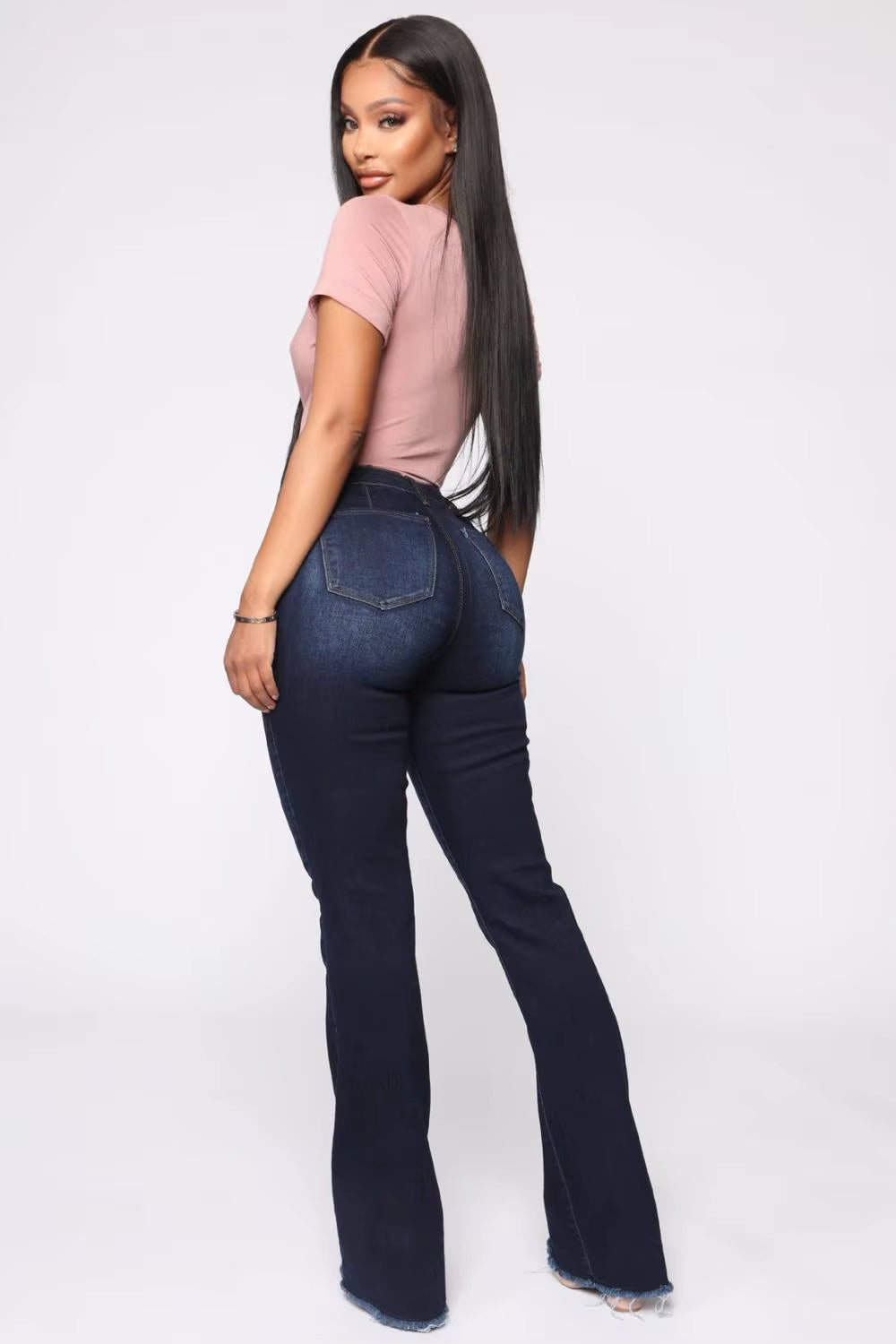 2020 Hot Sale Woman Denim Flare Pants High Waist Slim Stretch Jeans Casual Bootcut Jeans Top Quality Wholesale Price