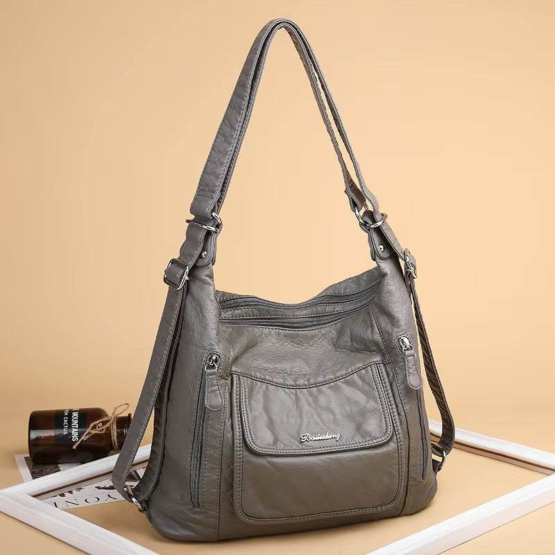 Genuine Leather Handbags Multifunction Casual Tote Bag Bagpack Mochilas Bags for Women Shoulder Bags Ladies Hand Bag Bolsas