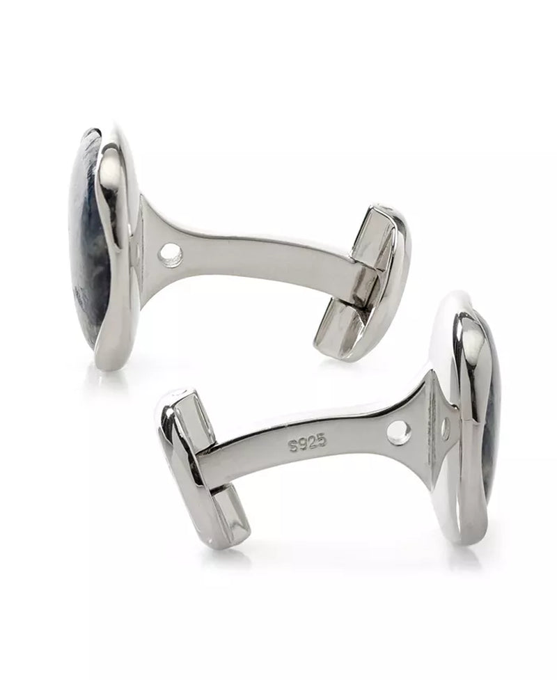Men'S Sterling Silver Classic Formal Pietersite Cufflinks