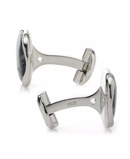 Men'S Sterling Silver Classic Formal Pietersite Cufflinks