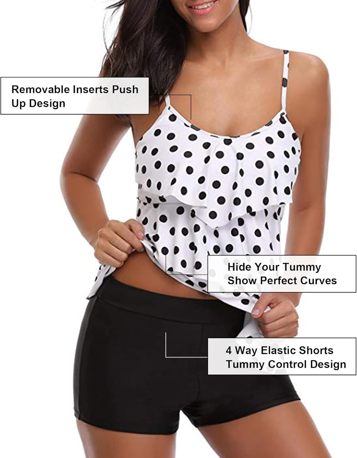 Tankini Bathing Suits for Women Tummy Control Swimsuits Two Piece Swimwear Made of Quick Dry High Elastic Fabric