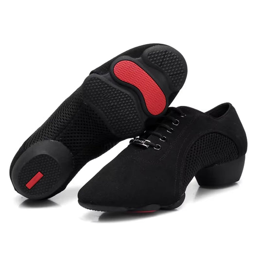 Durable Skidproof Ballroom Dancing Dance Sneakers for Men Women Sport Lightweight Students Girls Boys Training Jazz Street Shoes