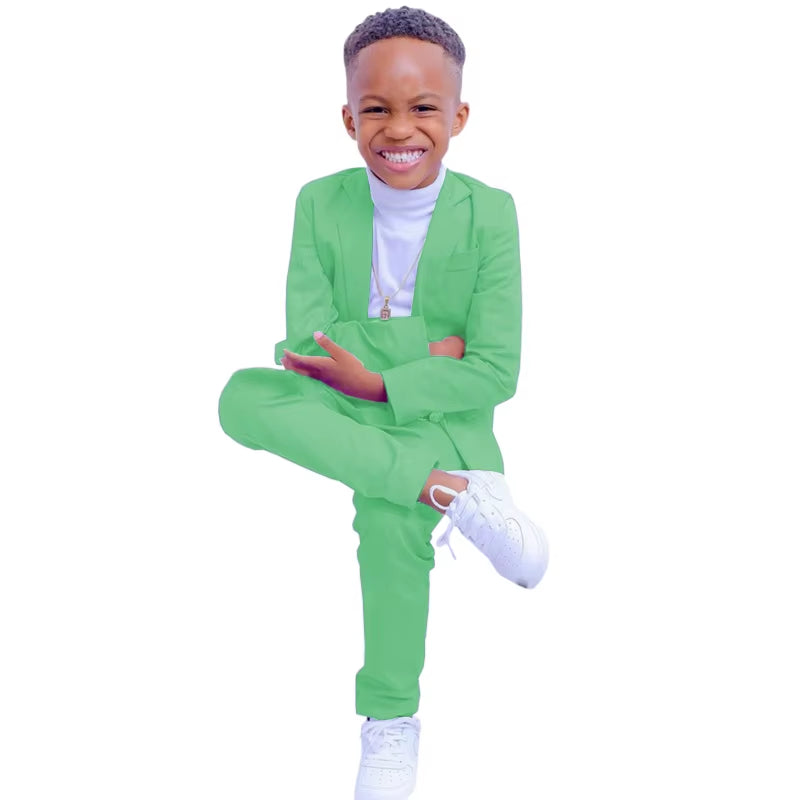 British Boys Suit Children'S Formal Set Autumn Winter Jacket Pants 2 Pieces Outfit Kids Party Birthday Baby'S Dress for Wedding