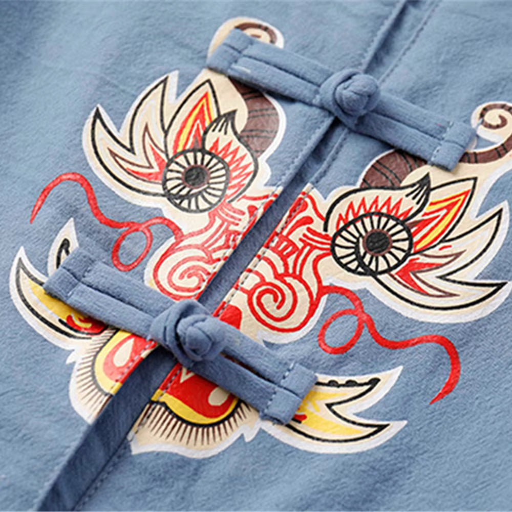 Boys Girls Outifts Chinese New Year Clothes Kids Costume Tang Jacket Coats and Pants Suit Children Clothing Sets