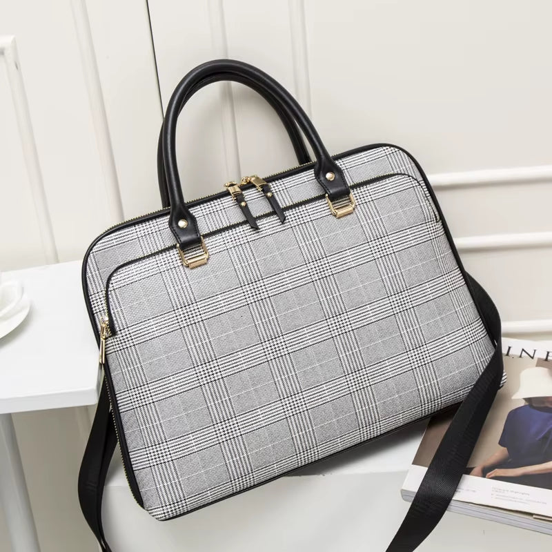Fashion Women Leather Laptop Briefcases Office Lady Handbags for Woman Business Leather Handbag Notebook Computer Shoulder Bags