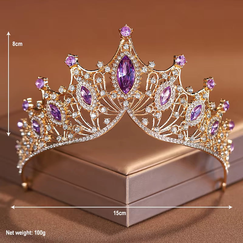 Itacazzo Bridal Headwear Green-Colour Ladies Exquisite Dazzling Party Crown Luxurious Birthday Tiaras