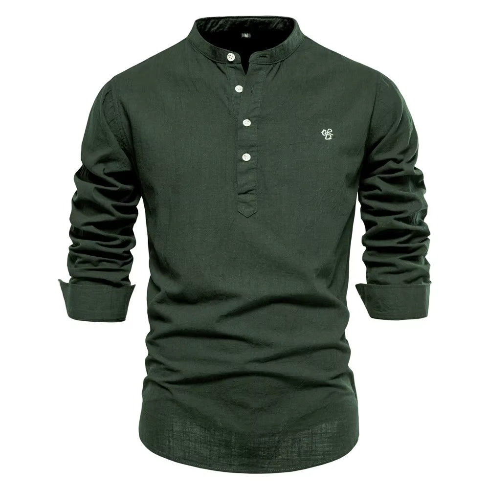 New Spring Cotton Social Shirt Men Solid Color High Quality Long Sleeve Shirt for Men Lapel Casual Social Men'S Shirts