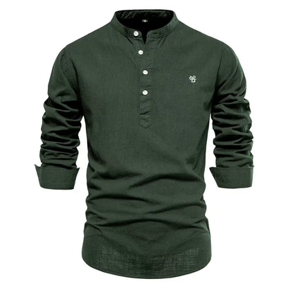 New Spring Cotton Social Shirt Men Solid Color High Quality Long Sleeve Shirt for Men Lapel Casual Social Men'S Shirts