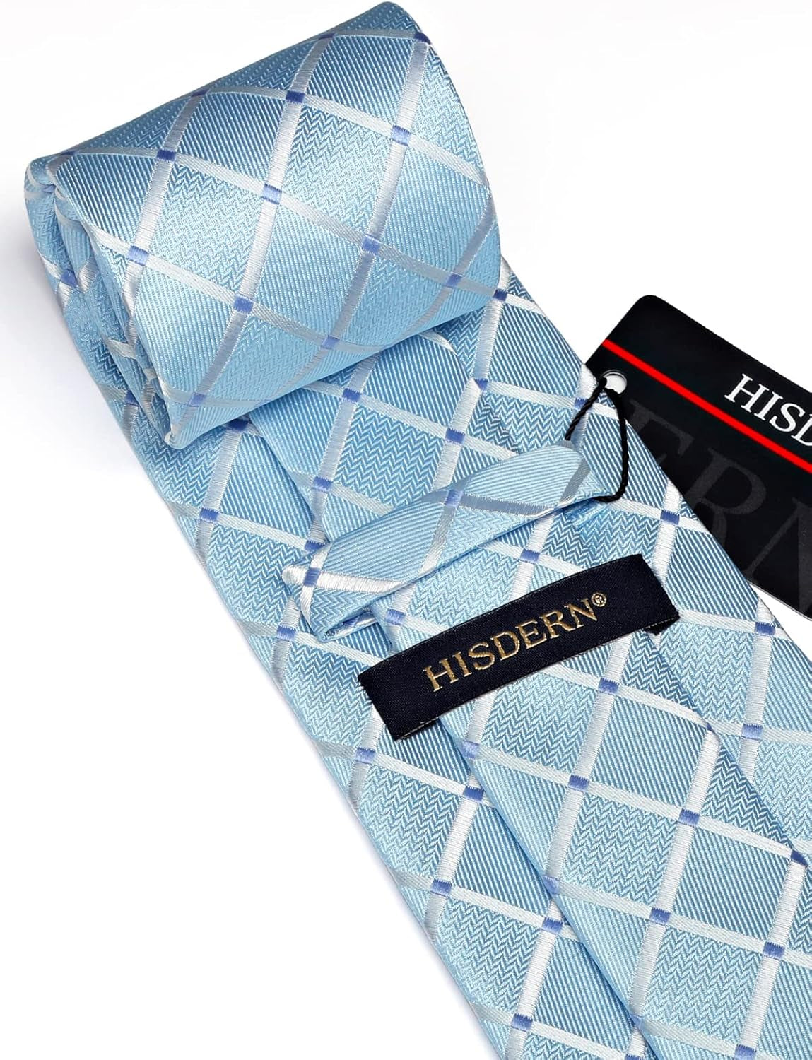 Plaid Checkered Tie Handkerchief Woven Classic Formal Men'S Necktie & Pocket Square Set