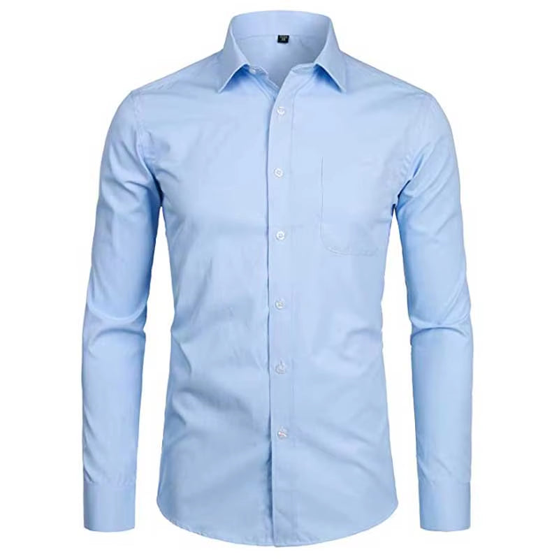 Men'S Top Quality Dress Shirts 2023 Fashion New Slim Fit Long Sleeve Shirt Men Black White Formal Button up Shirt Chemise Homme