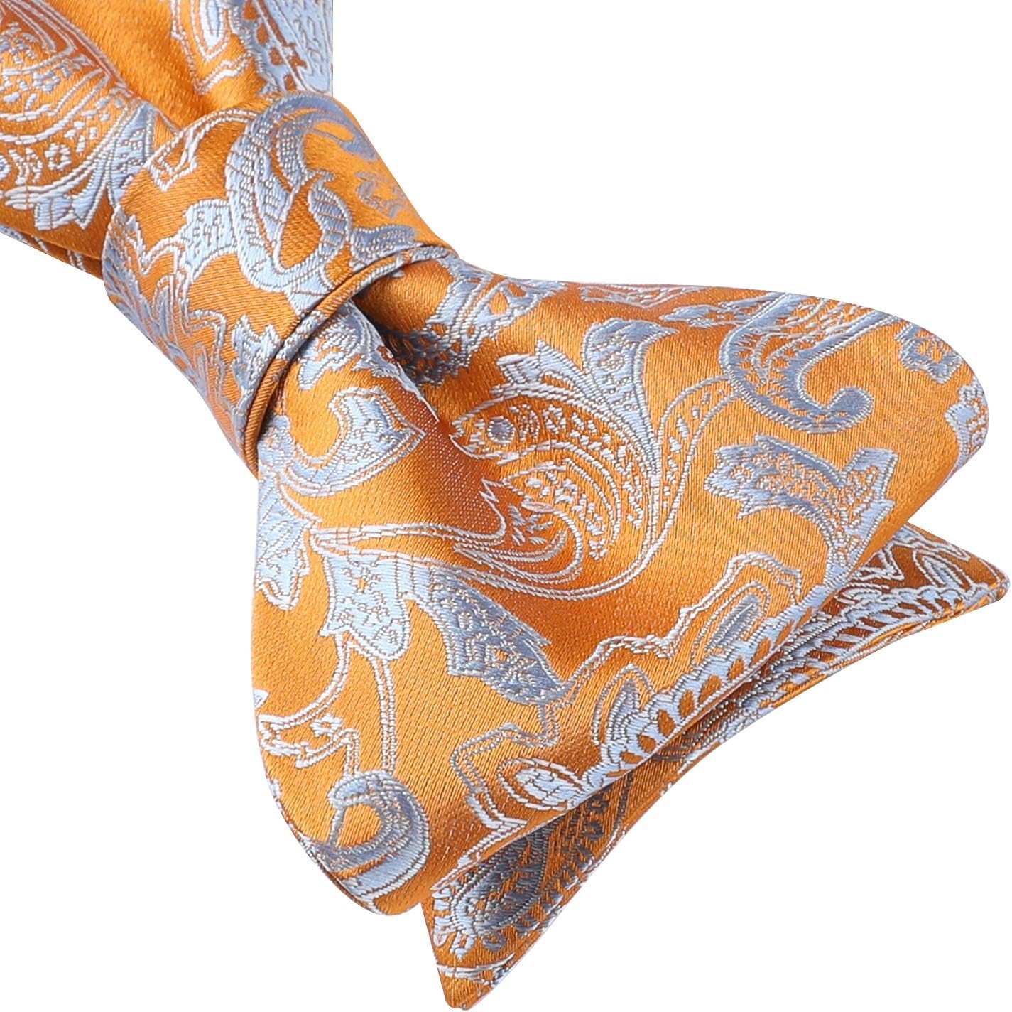 Bow Ties for Men Paisley Bowties Mens Self Tie Bow Tie and Pocket Square Set Formal Tuxedo Wedding Bowtie