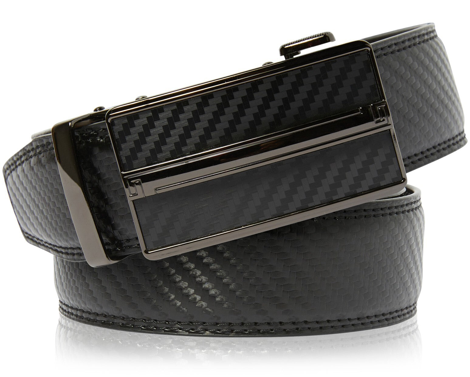 Genuine Leather Mens Ratchet Belt Belts for Men Adjustable Automatic Buckle