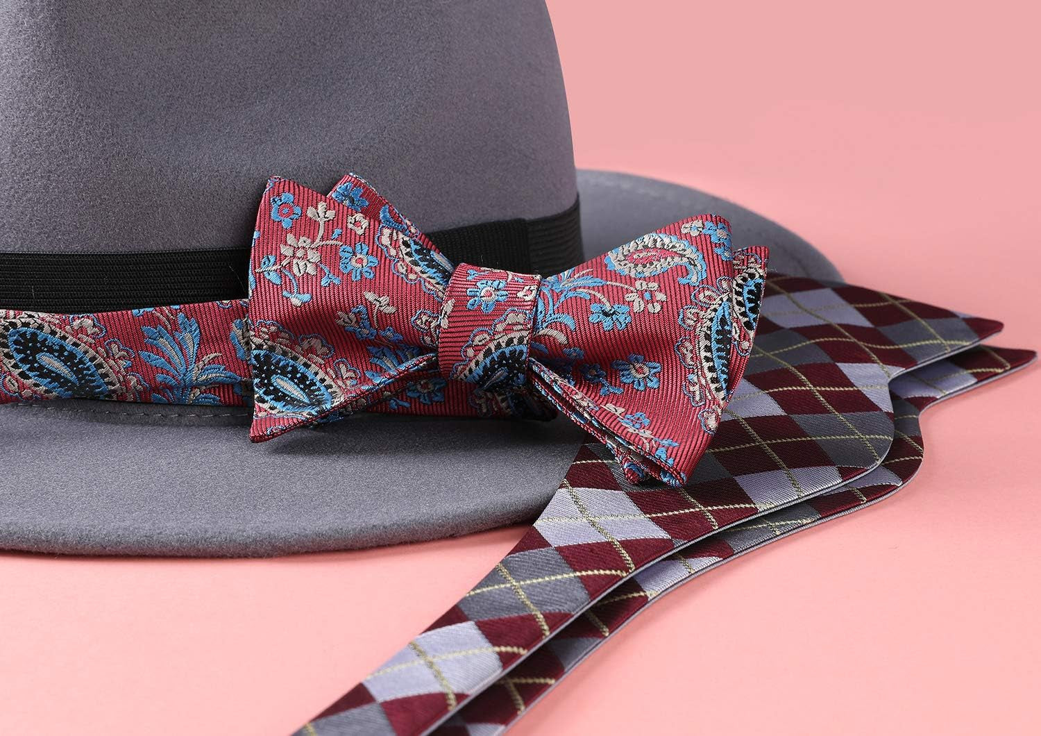 Bow Ties for Men Paisley Bowties Mens Self Tie Bow Tie and Pocket Square Set Formal Tuxedo Wedding Bowtie