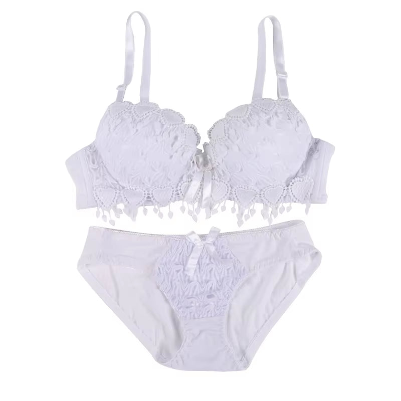 Push up Bra Set Women Underwear Solid Sexy Lingerie Girl Floral Lace Underwear Set Underwire Brassiere Outfit