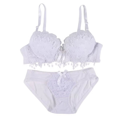 Push up Bra Set Women Underwear Solid Sexy Lingerie Girl Floral Lace Underwear Set Underwire Brassiere Outfit